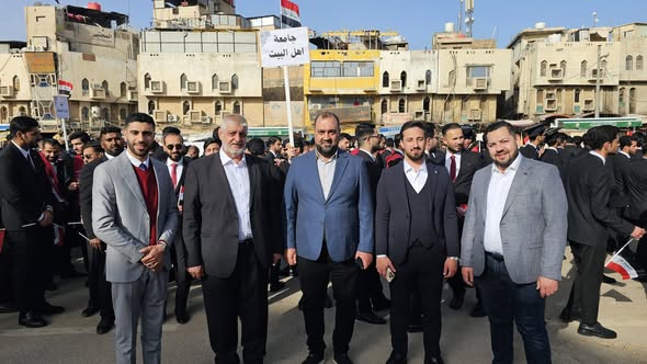 طلبة جامعة أهل البيت (عليهم السلام) يشاركون في الحفل المركزي لتخرج طلبة جامعات العراق (ختامها مِسك)